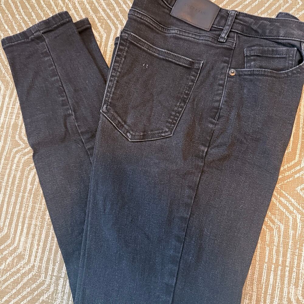 Everlane Curvy High Rise Skinny Jeans Black Size 29 Regular Stretch Denim